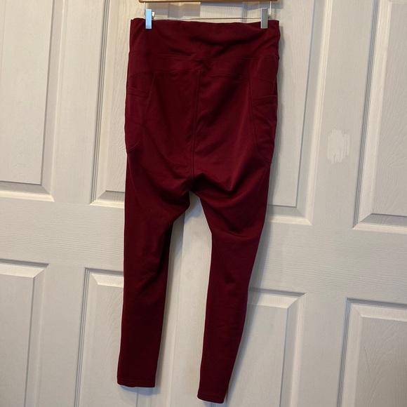 Popfit Burgundy Maroon Deep Red leggings pockets 2xl - Picture 2 of 7